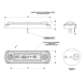 Horpol LED Markeringslamp Wit Platte Montage LD-675 Dark-Look