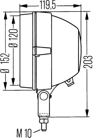 Hella Koplamp opbouw 12/24V H4 Met Standlicht | 1A3 005 760-518