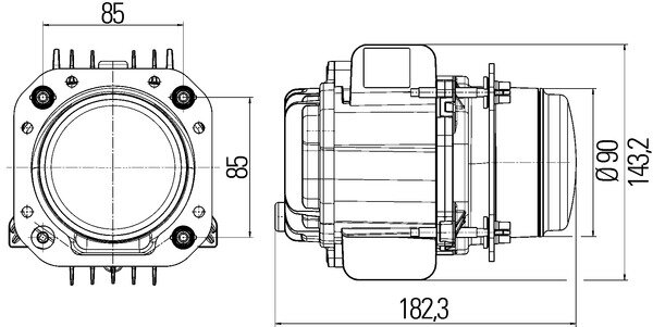 Hella Koplamp set Ø90mm bi-led 12V m/controle | 1AL 010 820-841