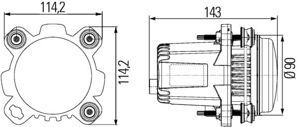 Hella Koplamp led Ø90mm Dimlicht 9-33V DT-stekker | 1BL 012 488-101