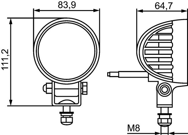 Hella Werklamp led VF 10-30V 84mm 2000 mm kabel | 1G0 357 000-011