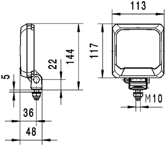 Hella Werklamp FlatBeam 500 led 9-33V staand | 1GA 995 193-001