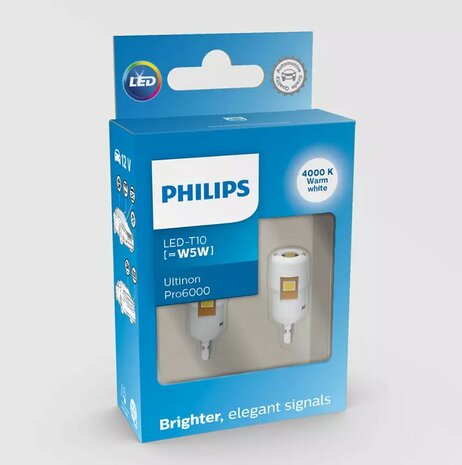 Philips W5W LED Retrofit Neutraalwit 4000K 12V 2 Stuks