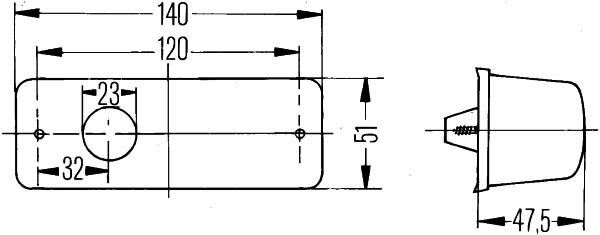 Hella Zijknipperlicht 140 x 51mm links | 2BM 006 692-017