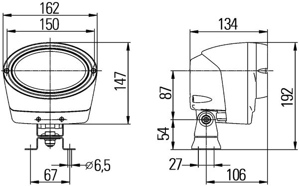 Hella Werklamp Oval 100 24V Xenon hangend | 1GA 996 261-691