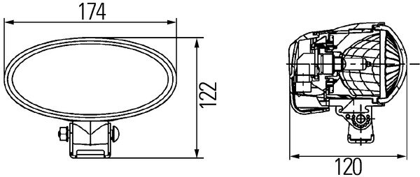 Hella Werklamp Oval 90 opbouw Voorveld Verlichting 12V HB3 | 1GB 996 186-051