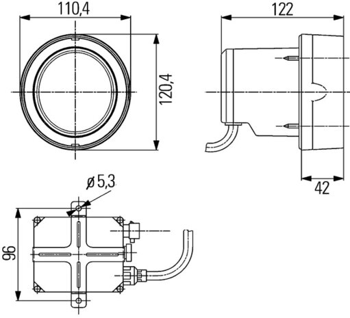 Hella Werklamp MegaBeam Xenon Inbouw 24V Voorveld Verlichting | 1GM 996 135-551