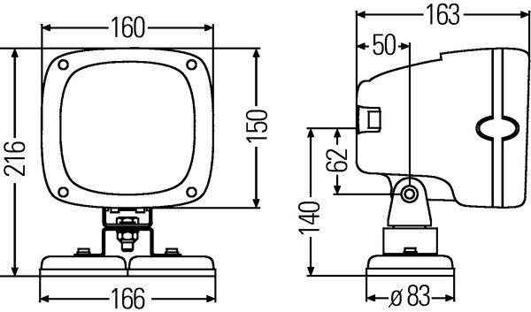 Hella Werklamp AS 200 Xenon 24V zwarte ring | 1GA 996 142-131