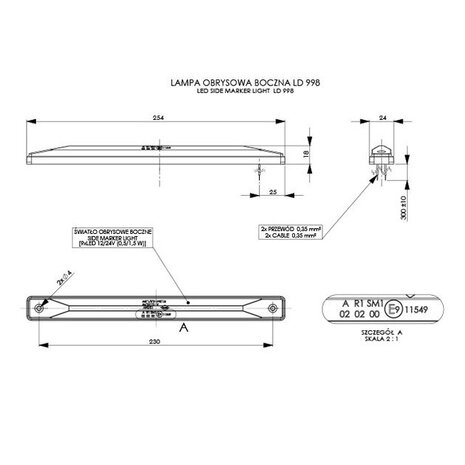 Horpol LED Markeringslamp Oranje Extra Lang LD-998