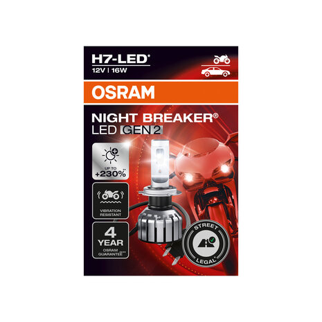 Osram Motor H7 LED Koplamp 12V Night Breaker LED GEN2 ECE-goedgekeurd