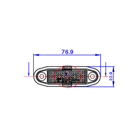 Boreman LED Markeringslamp Wit Easy-Fit 0,5m Kabel