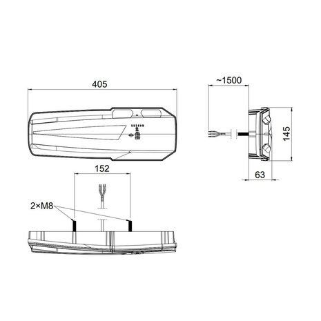 Horpol LED Achterlicht Mavic 6-functies NEON-look Links