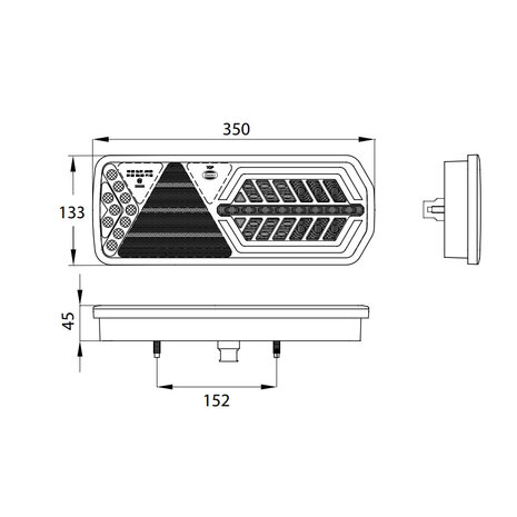 Dasteri DSL-5001TR LED Achterlicht Links + Driehoek Reflector