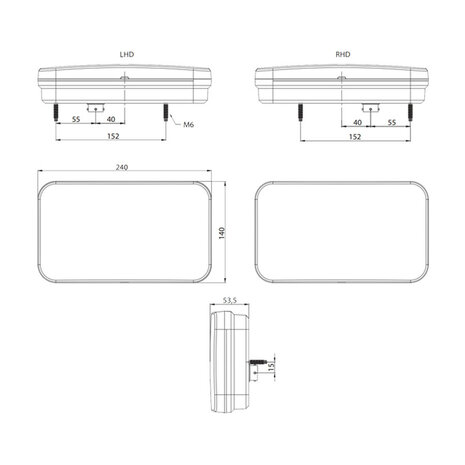 Fristom FT-370 LED Achterlicht Links 5-Functies Canbus 12V