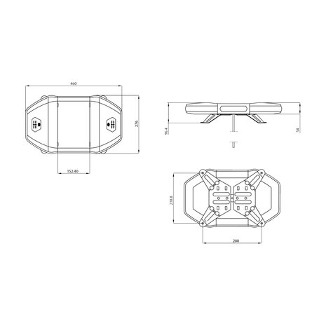 Dasteri LED Zwaaibalk Oranje 62CM + Werkverlichting + Afstandsbediening