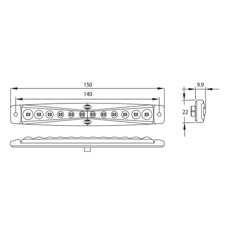 LED Voormarkering Wit Lang 24V