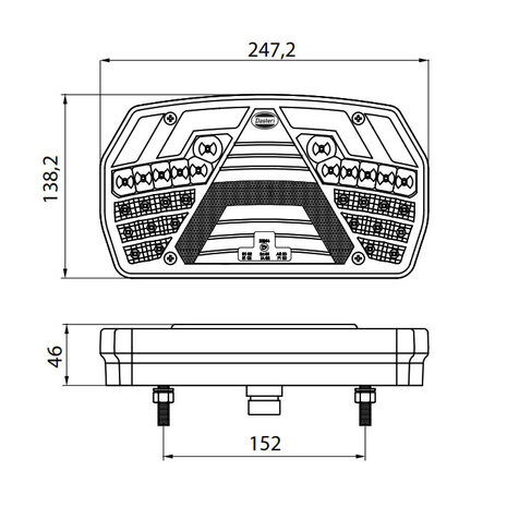 Led Achterlicht Rechts 6 Functies 7-Pins AMP Connector