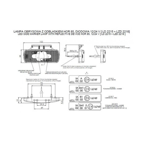 Horpol LED Voormarkering Wit 12-24V LD 2215