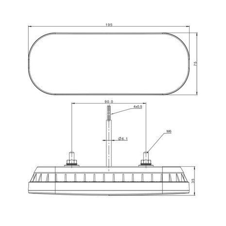 Fristom FT-320 LED Achterlicht 3-Functies + Kabel