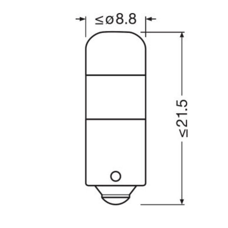 Osram T4W LED Retrofit Wit 12V BA9s 2 Stuks