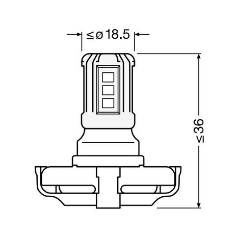 Osram PS19W LED Retrofit PG20-1 Wit 12V