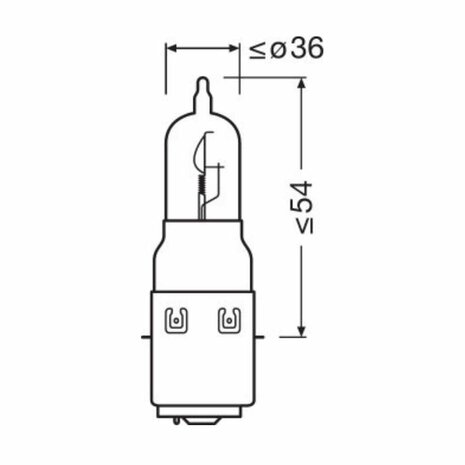 Osram Halogeenlamp 12V Original Line S2 BA20d