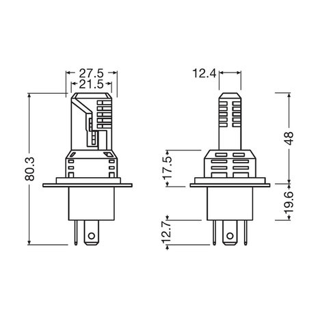 Osram H4/H19 HL Easy LED Koplamp Set 19W P43t/PU43t-3-1 12V