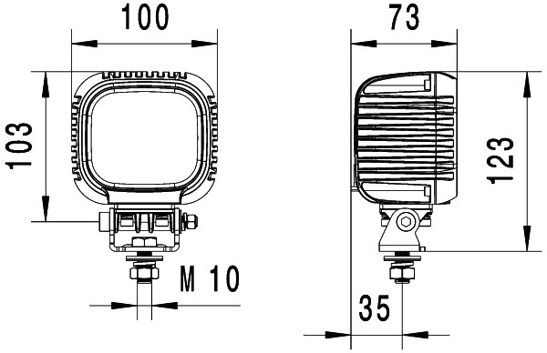 Hella S3000 LED Werklamp 2200LM 12-48V Breedstraler Oranje | 1GA 357 109-022