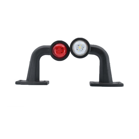 Set LED Breedtelampen haaks kort 10-30V Wit + Rood (Set)