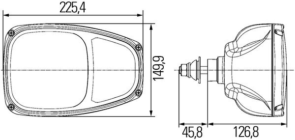 Hella Koplamp Combi 220 12V centr bev Met Knipperlicht | 1EE 996 174-221