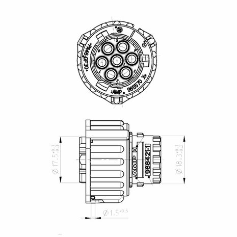 AMP 7-Pins Connector Achterlicht