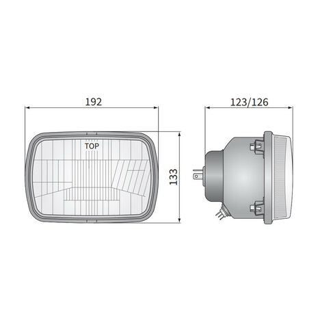 Wesem H4 Koplamp Inbouw 192x133mm Fiat 126p