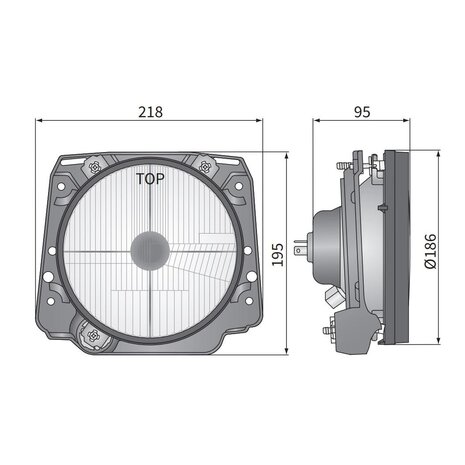 Koplamp VW Golf II Tuning, Lampglas: Ø186mm