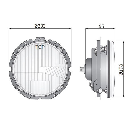 Koplamp VW Golf I, Lampglas: Ø178mm