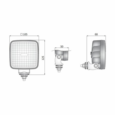 Wesem CRK2 LED Werklamp Vierkant + 0,5m Kabel