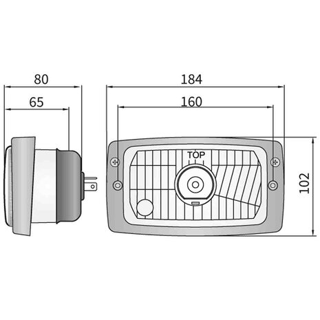 Koplamp H4 156x93x79 + Frame