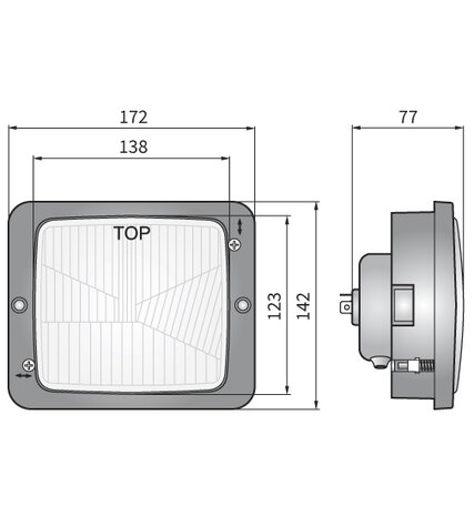 Wesem Inbouw Koplamp 172x142 + Frame