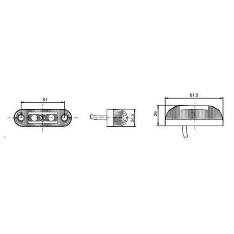 Horpol LED Markeringslamp Oranje Ovaal LD-390 Dark-Look