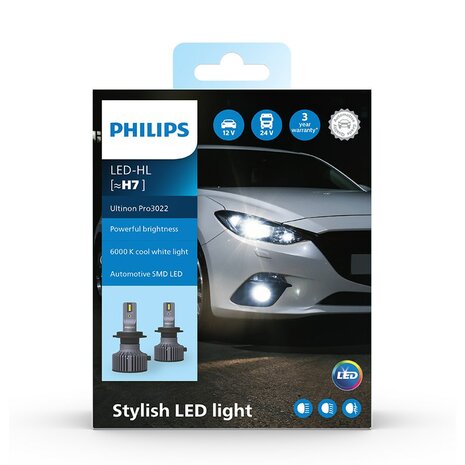 Philips H7 LED Koplamp 12-24V Ultinon Pro3022 Set