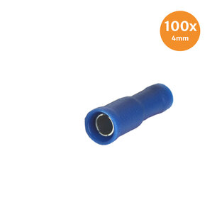 Rondstekerhuls Geïsoleerd Blauw 4mm (1,5-2,5mm) 100 Stuks