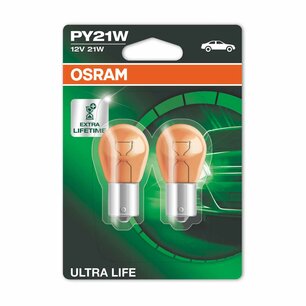 Osram Gloeilamp PY21W 12V Oranje Ultra Life BAU15s 2 Stuks