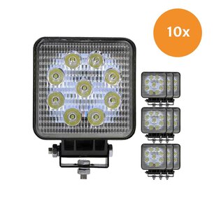 10 Stuks Voordeel 27W LED Werklamp Vierkant BUDGET